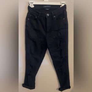 black ripped mom jeans